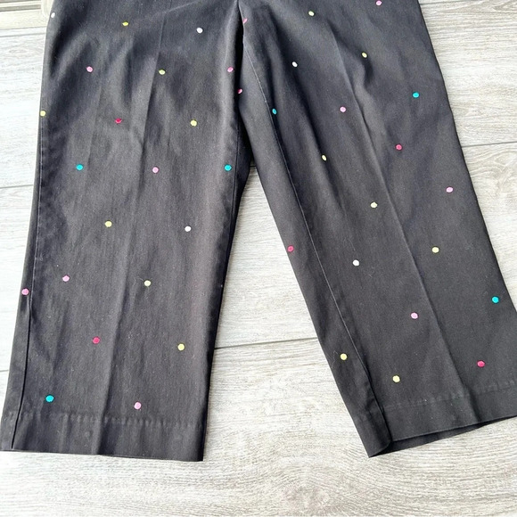 JM Collection Embroidered  Multicolor Polka Dot Capri Pants - Picture 3 of 12